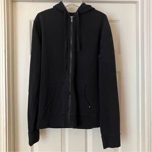 HOT TOPIC XXX RUDE Black Zip-Up Hoodie Jacket Men's Small S